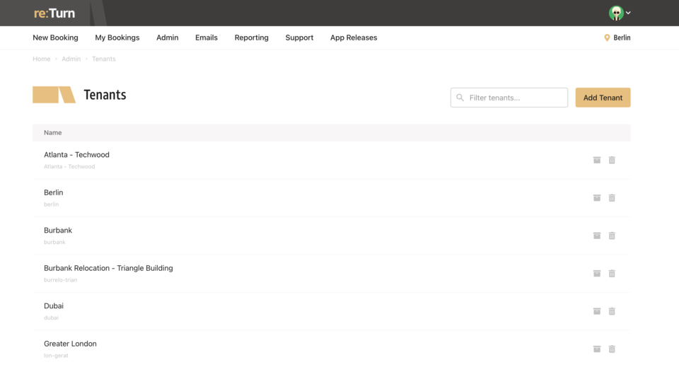 Multi-tenant reporting for workplace operations